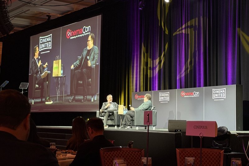The CinemaCon 2026 main stage at the Colosseum at Caesars Palace