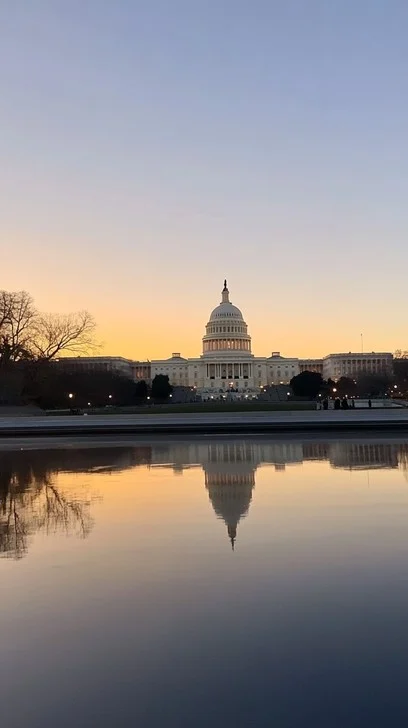U.S. Capitol building at sunset