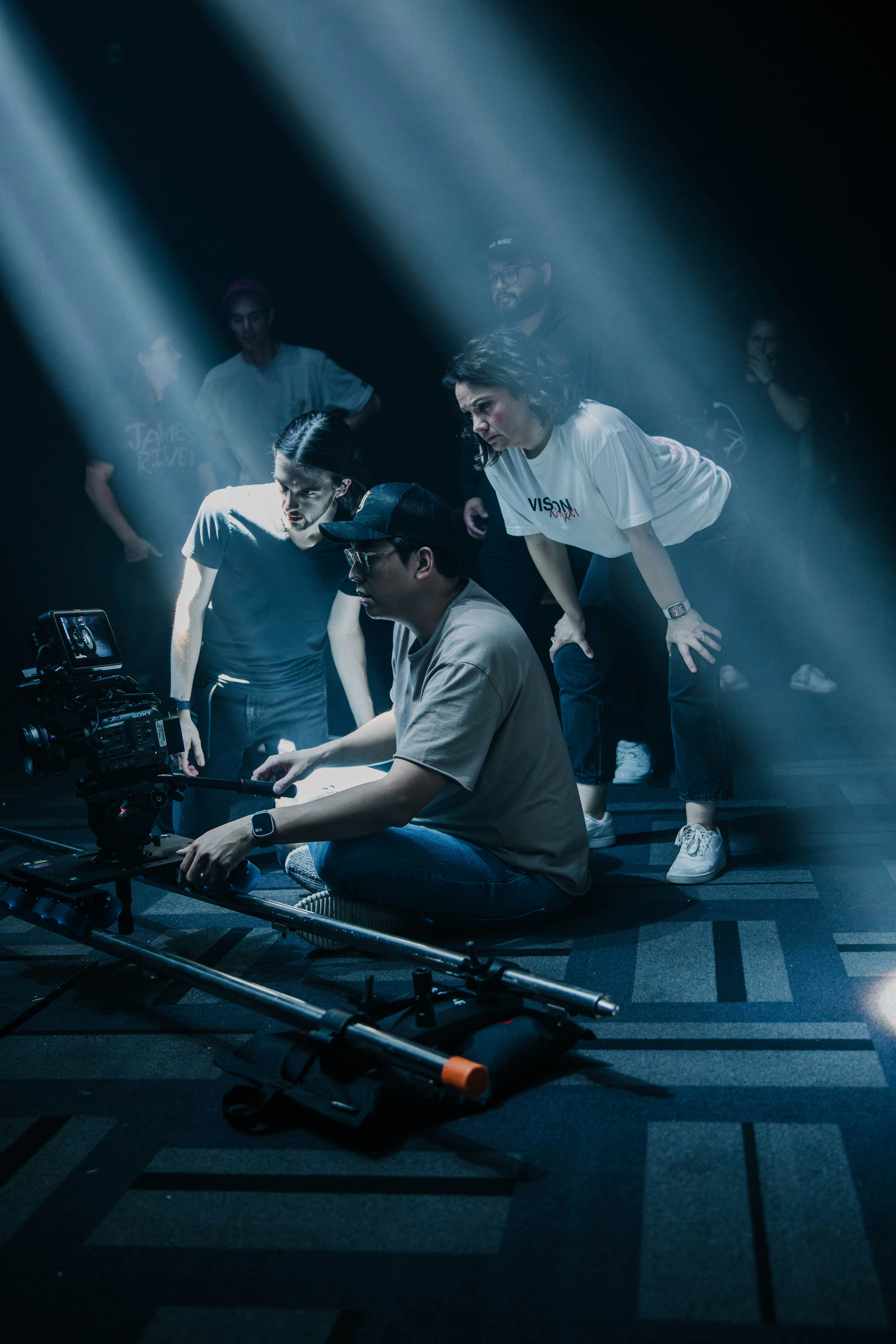 Film crew on set